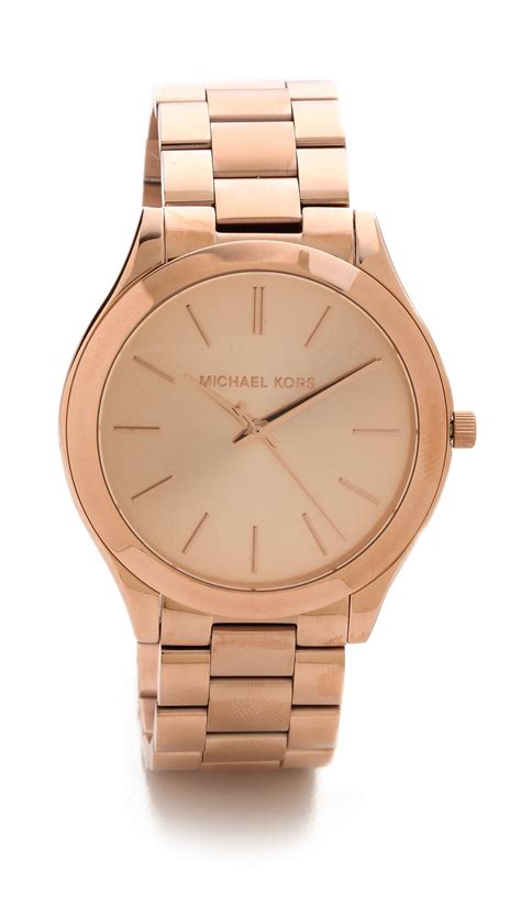 michael kors runway rose gold slim|Michael Kors oversized watch.